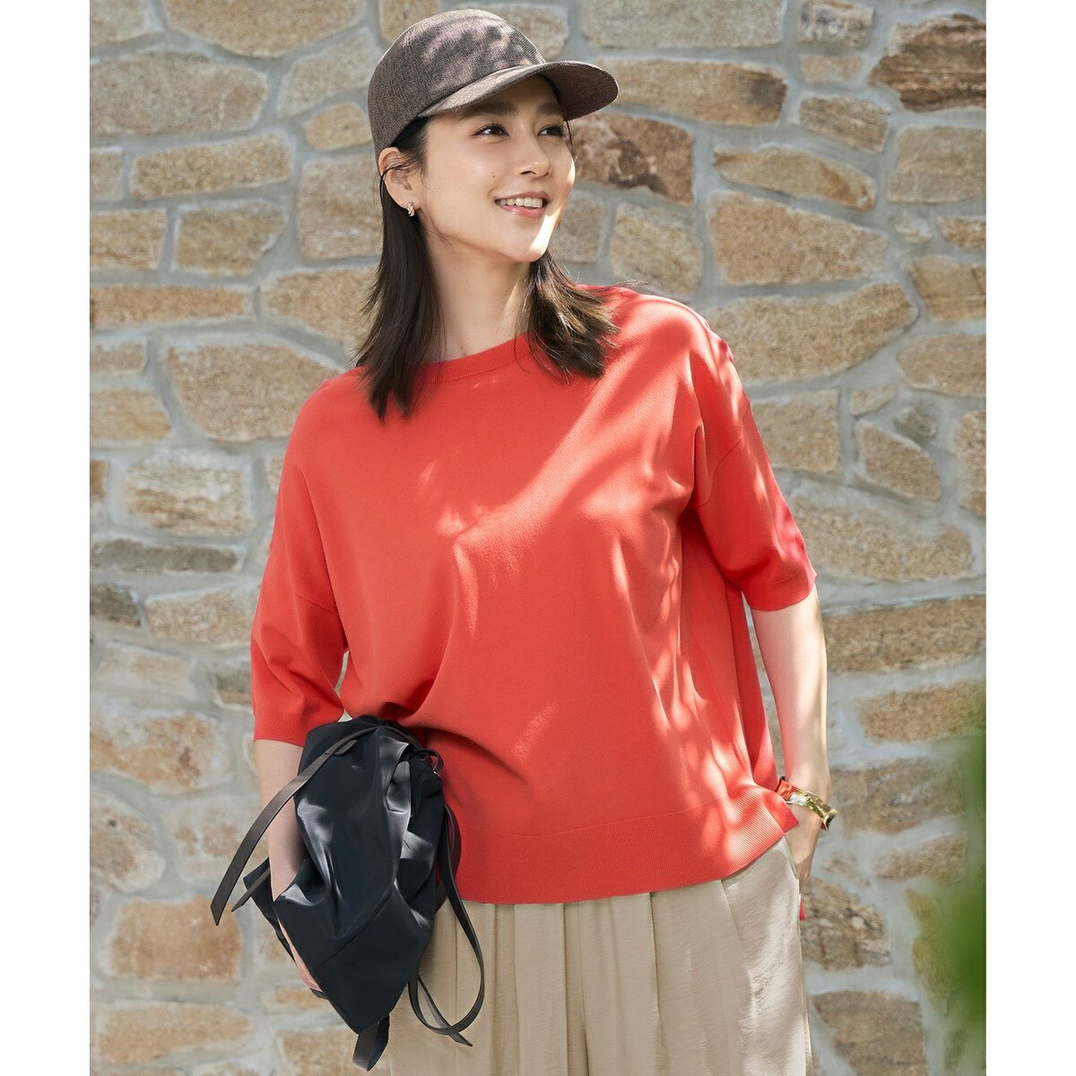 【接触冷感・UVカット】クレープストレッチプルオーバー ニットII／自由区（JIYU-KU）