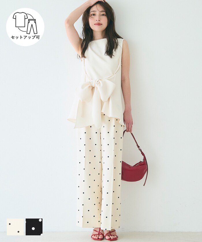 センタープレスワイドパンツ 全2色／コカ（coca）のサムネイル