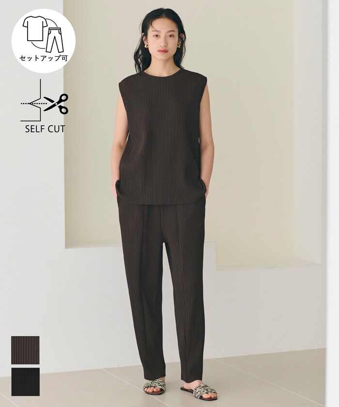 ジョーゼットプリーツテーパードパンツ 全2色／コカ（coca）のサムネイル