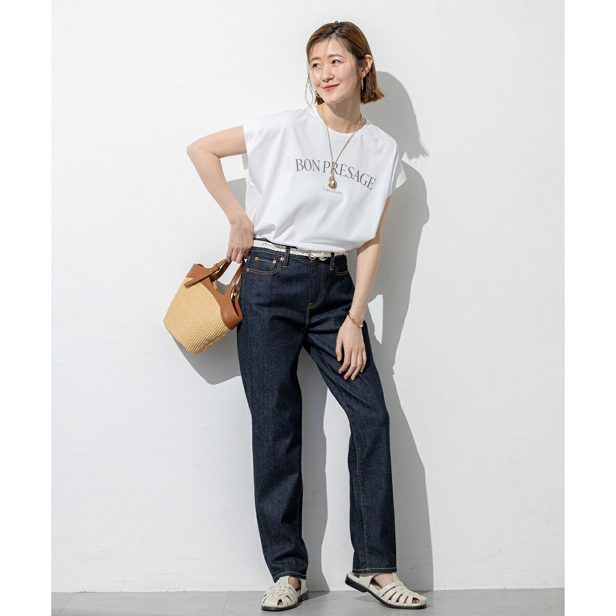 【接触冷感/洗える】BON-PRESAGE ロゴ フレンチスリーブ Tシャツ／23区（23KU） 0101marui-12915421 丸井(マルイ)楽天市場店 サンプル画像3
