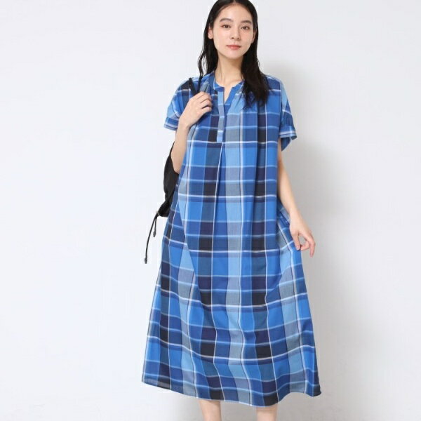 【洗える】映えチェック柄スキッパ—ワンピース／デッサン（Dessin）