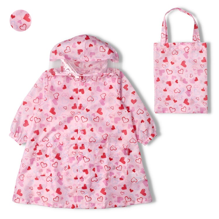 ハート総柄レインコート/ムージョンジョン(moujonjon)