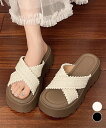 厚底サンダル レディース クロッシー編み/ミニミニストア(miniministore)