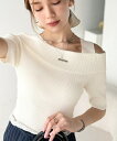 【mily bilet】あざと肌見せに”きゅんっ”。プレート使いオフショルニット(半袖)/クラシカルエルフ(Classical Elf)