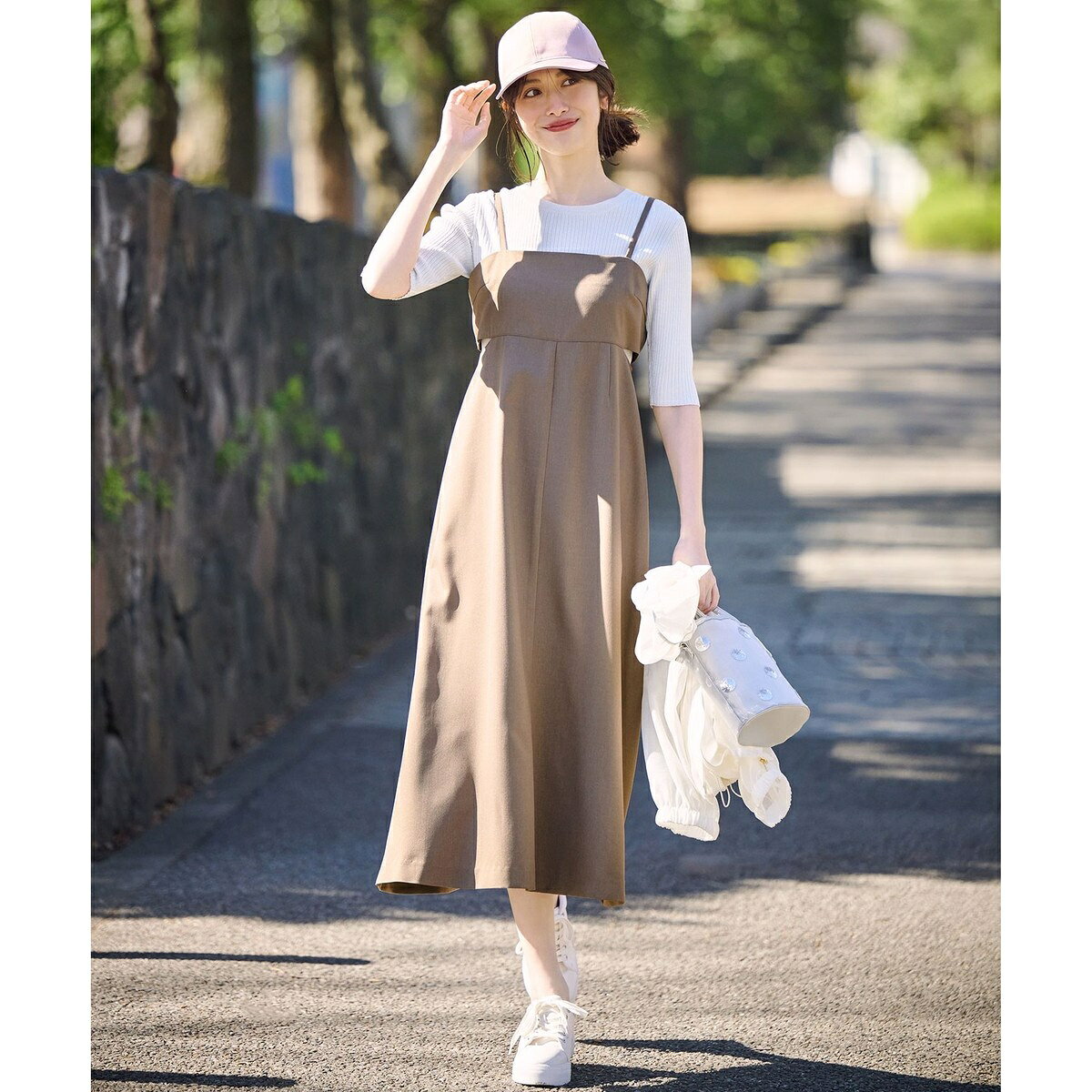 【洗える・2SET】カットデザインスタイルアップ ワンピース×ニット/エニィスィス(any SiS)