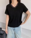 レーストリムVネックTシャツ/バニコ(Banico)