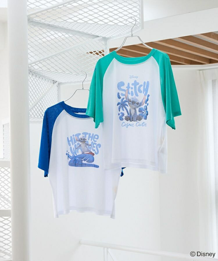 スティッチ／シアー半袖ラグランTシャツ／グリーンパークス（Green Parks）のサムネイル