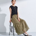 【2点セット/着回し◎】ノースリーブ&ティアードスカート カセット服/インディヴィ(INDIVI)