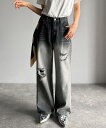 《JaVaジャバコラボ》2トーンブリーチの魔法。2トーンブリーチ切り替えダメージワイドデニム/クラシカルエルフ(Classical Elf)