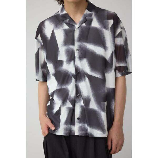 パワーネット総柄シャツ／アズール