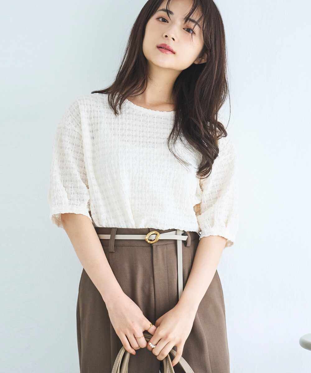 【mil (ミル)】ぽこぽこカットジャガード シアートップス／ミル（mil）のサムネイル