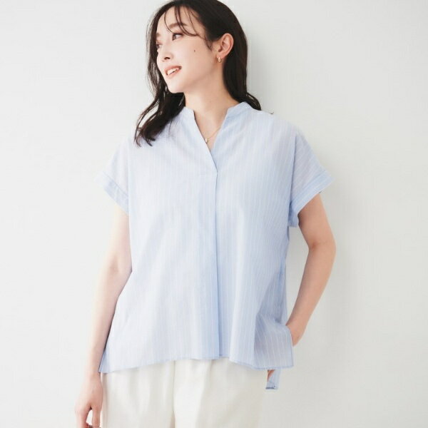 【洗えるスキッパー】フレンチスリーブシアーブラウス／アンタイトル（UNTITLED）