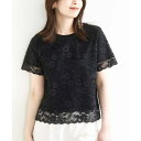 スカラップレースTシャツ/接触冷感/洗える/WEB限定サイズあり/オフオン(OFUON)