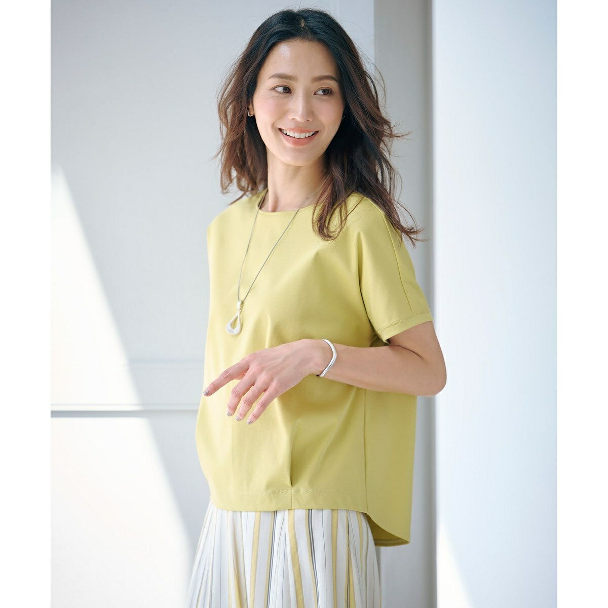 【WEB限定カラーあり・洗える】コットンスムース フレンチスリーブ カットソー／Jプレス（J.PRESS）のサムネイル