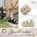 【25春夏新作】Jewel casket パールギャザー 厚底サンダル/グリッターセレクト(GLITTER SELECT)