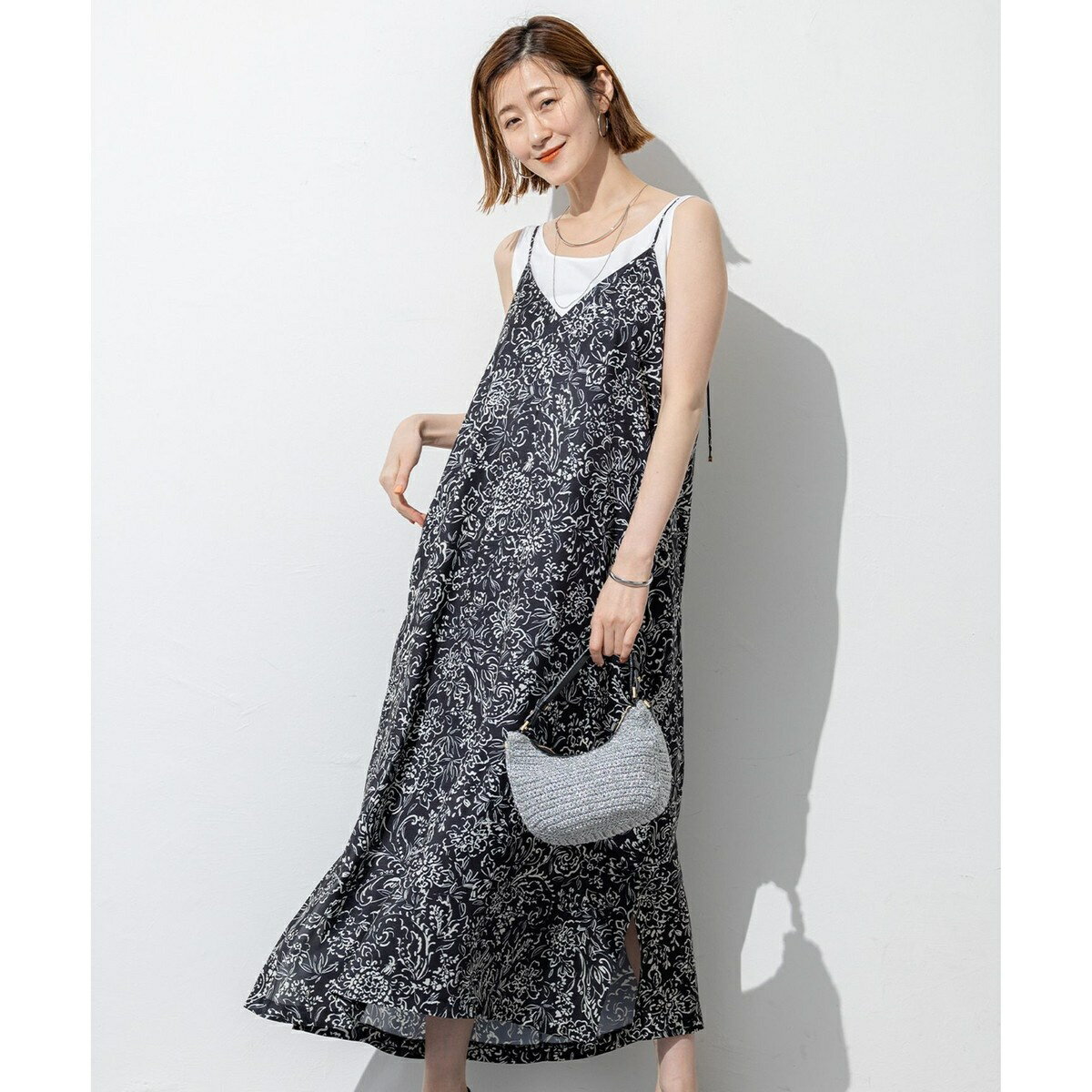 【洗える】アンティークフラワープリント キャミソールワンピース／23区（23KU）