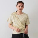 《美人百花掲載》アシメフリルドッキングカットソー【洗濯機洗い可】/オペークドットクリップ(OPAQUE.CLIP)