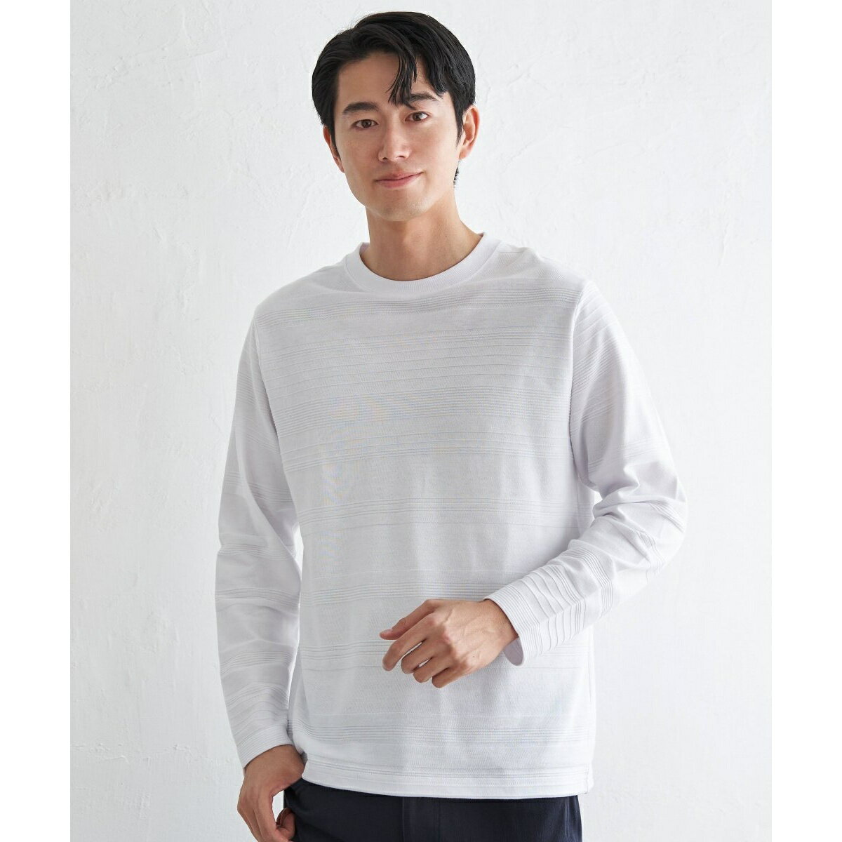 ランダムリップルボーダーロンT／イッカ（ikka）