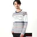 【NICOLE SPORTS】ロゴタックジャカードボーダーニット/ニコルクラブフォーメン(NICOLE CLUB FOR MEN)