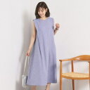 【UVカット/速乾/冷感/洗濯機OK/洗濯後しわになりにくい】麻調ストレッチ肩タックワンピース<ラク服シ/イッツデモ(ITS'DEMO)