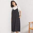 【UVカット/速乾/冷感/洗濯機OK/洗濯後しわになりにくい】麻調ストレッチキャミワンピ<ラク服シリーズ/イッツデモ(ITS'DEMO)