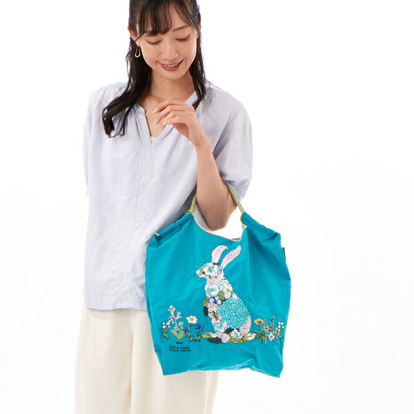 SUPER HAKKA×Ball＆Chain 花うさぎ刺繍トートバッグ(M)／スーパーハッカ（SUPER HAKKA）のサムネイル