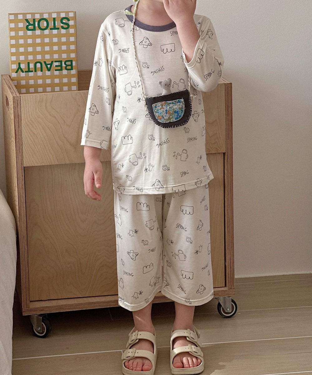 【aimoha-KIDS-】プリントルームウェアセット／アイモハ（aimoha）