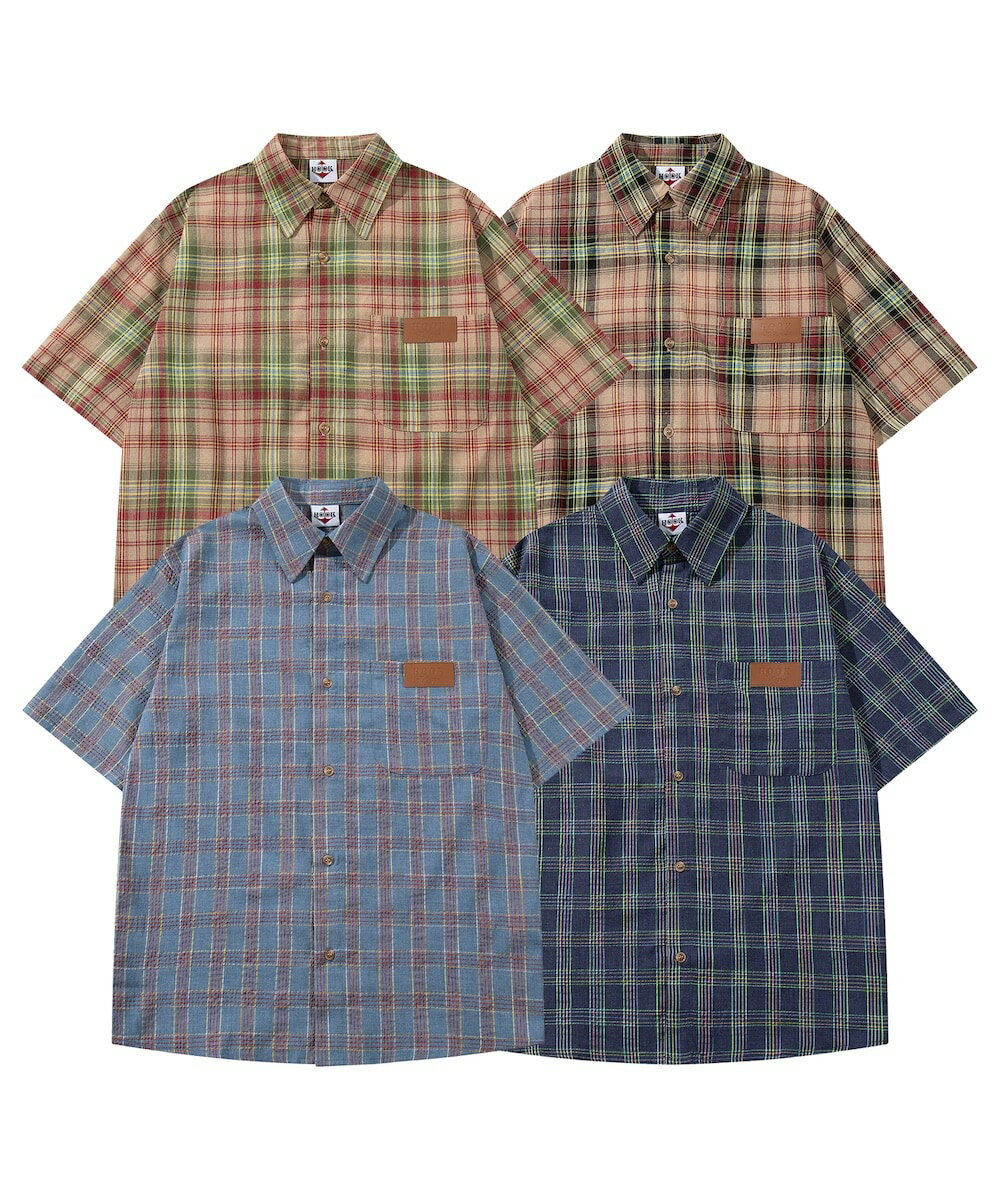 HOOK -original- アンティークチェック柄半袖シャツ／フック（HOOK）