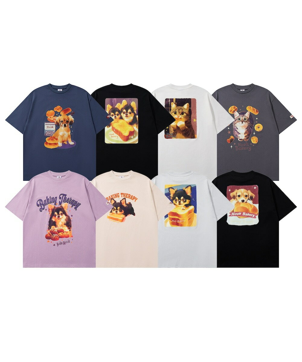 HOOK -original- 「HOOK BAKERY」シリーズアンティーク動物プリントTEE／フック（HOOK）