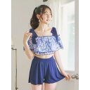 花柄・ドット柄×オフショル水着 スイムウェア 3点セット/リゾートアイランド(Resort Island)