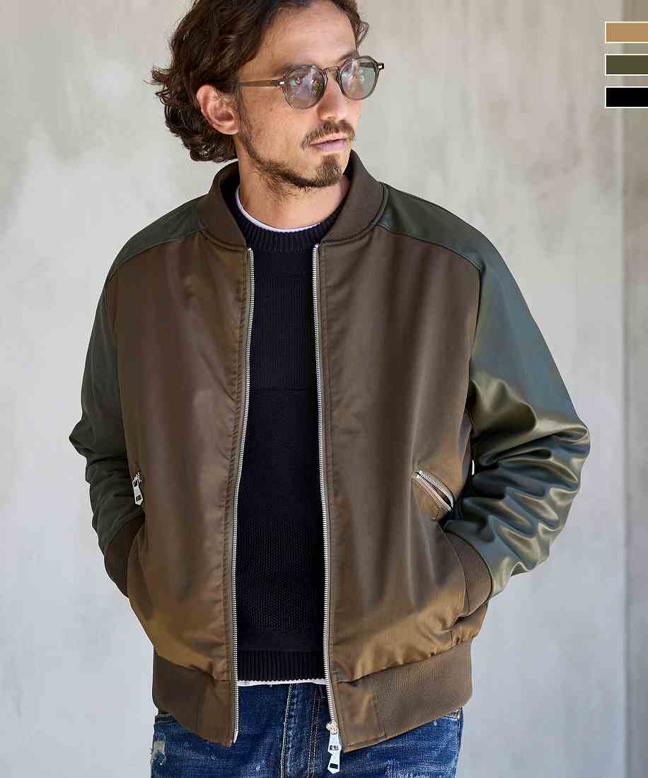 1PIU1UGUALE3 RELAX ブライトストレッチクレイジーブルゾン／ウノピゥウノウグァーレトレ リラックス（1PIU1UGUALE3 RELAX）