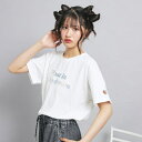 オーロラプリントハートあきTシャツ/ピンクラテ(PINK-latte)