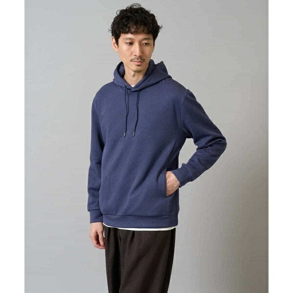 【イージーケア/毛玉になりにくい】幾何ジャカードプルオーバーパーカー【ストレッチ/洗濯機で洗える】/アー・ヴェ・ヴェ(a.v.v)