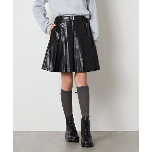[120-160]フェイクレザープリーツスカート／アー・ヴェ・ヴェ（a.v.v）