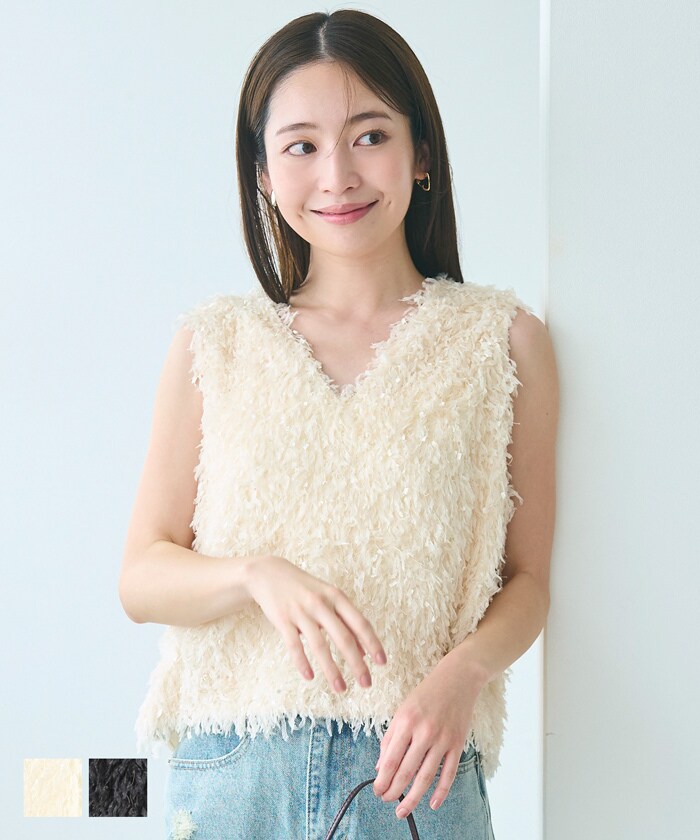 シャギーベスト 全2色／コカ（coca）のサムネイル