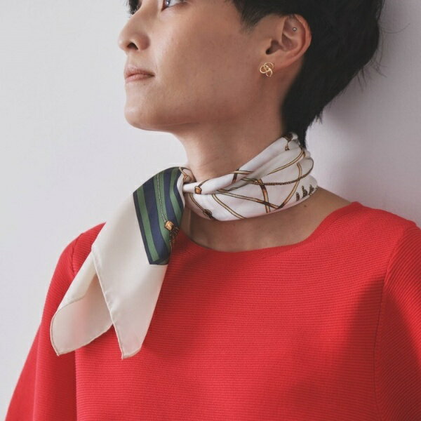 柄アソートスクエアスカーフ／オペークドットクリップ（OPAQUE.CLIP）