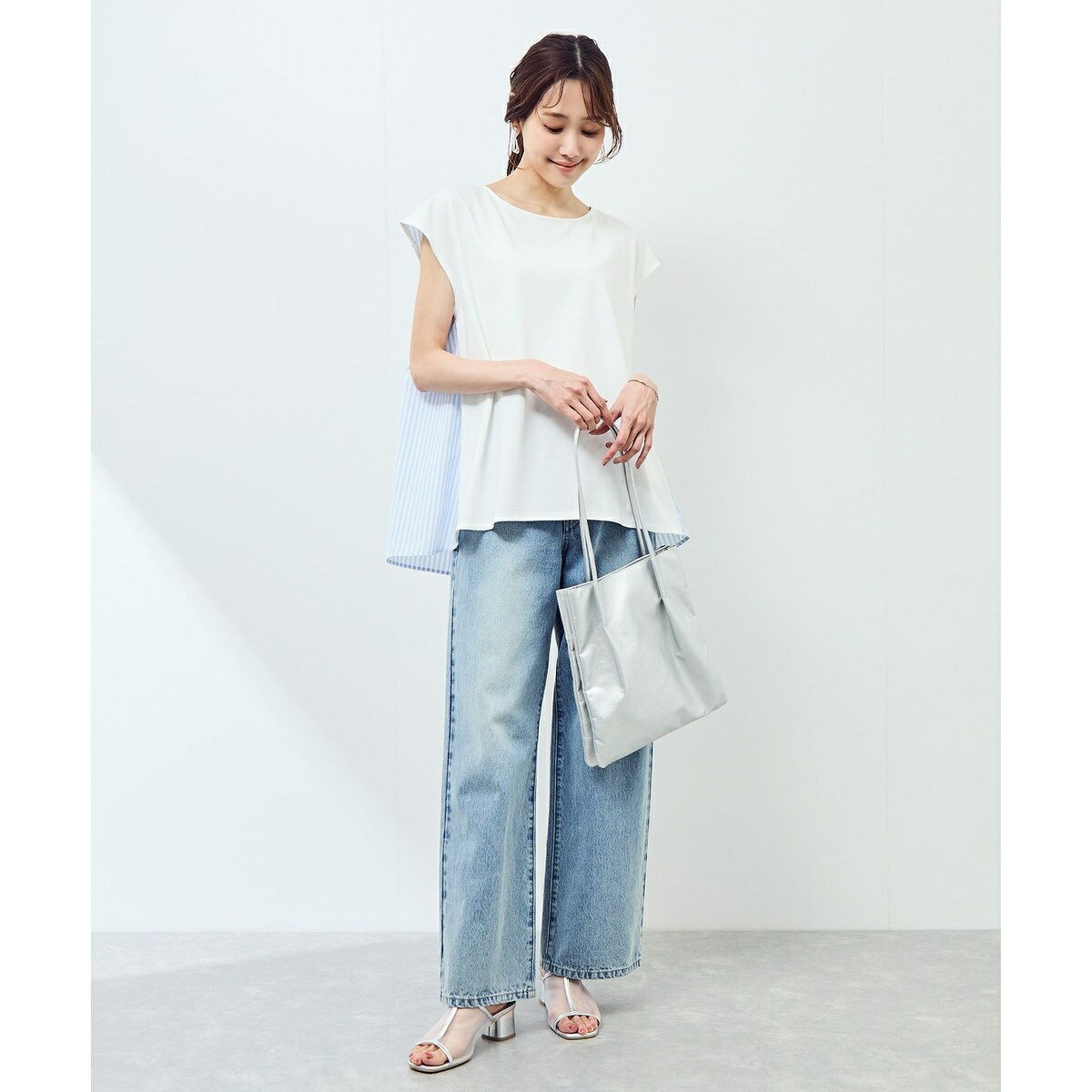 ストライプドッキングフレンチスリーブプルオーバー／ロペピクニック（ROPE' PICNIC） 0101marui-12940714 丸井(マルイ)楽天市場店 サンプル画像2