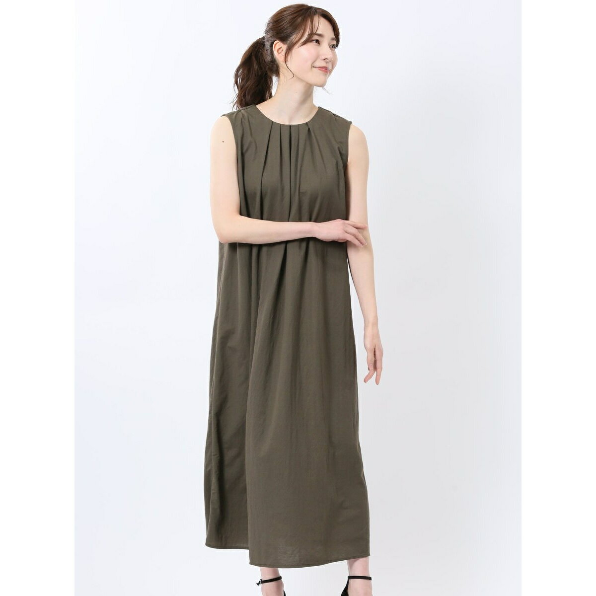 【ストレッチ 接触冷感 ウォッシャブル】イノウェーブ ノースリーブ ワンピース／m.f.エディトリアル（m.f.editorial）