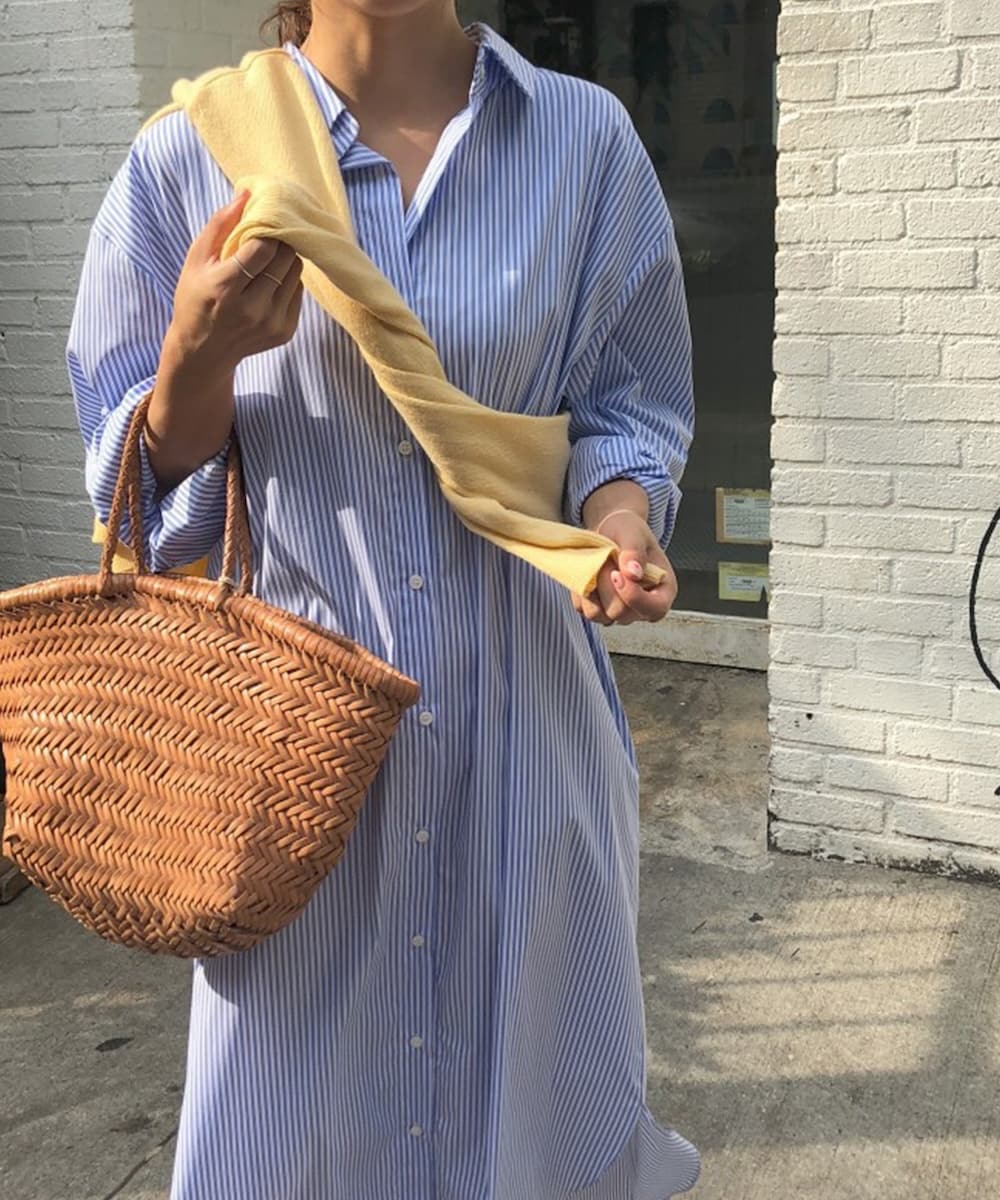 リラックスストライプシャツワンピース／アイモハ（aimoha）