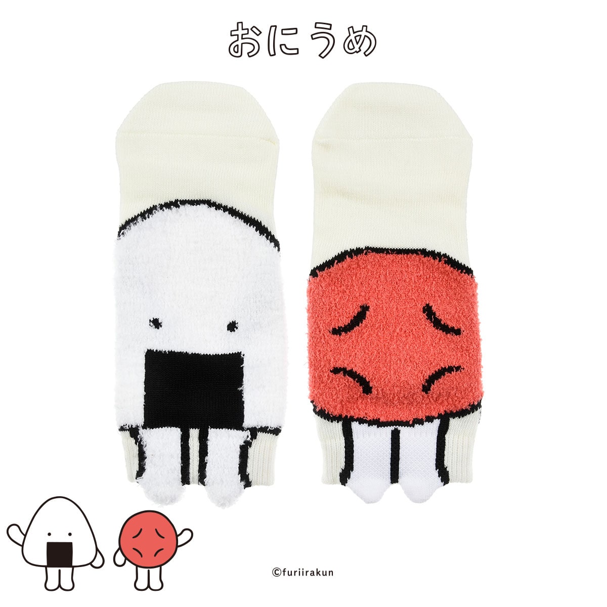 【おにうめ】 靴下 おにぎりとうめぼし スニーカー丈 キャラクター(3183A05N)／福助（FUKUSKE）