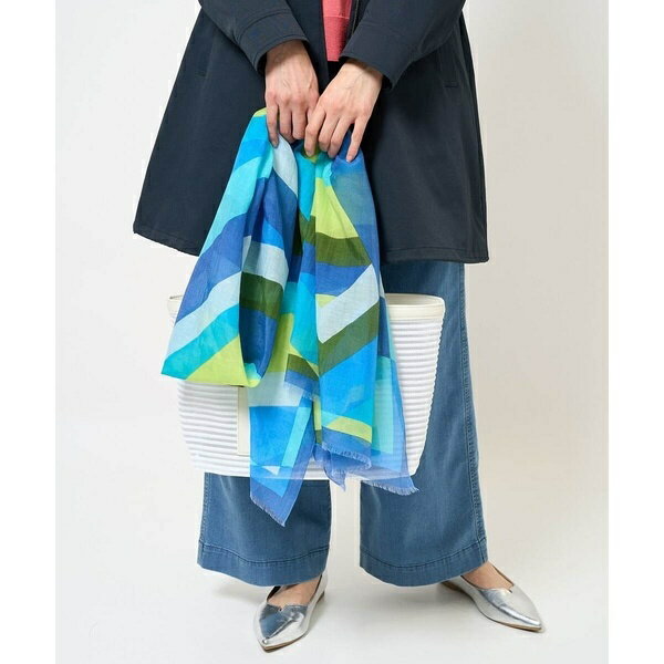 幾何学柄シルク混ストール／ジョルジュ・レッシュ（GEORGES RECH）