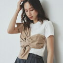 パール調アシメドッキングTシャツ【洗える接触冷感】/インデックス(index)