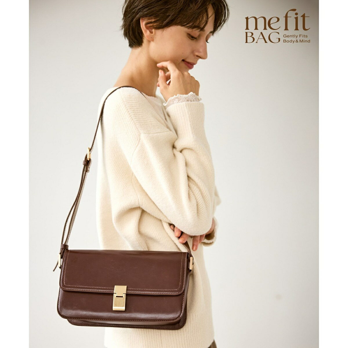 【WEB限定カラー】me fit BAG バーチカルラインワイドショルダーバッグ／ロペピクニックパサージュ（ROPE' PICNIC PASSAGE）