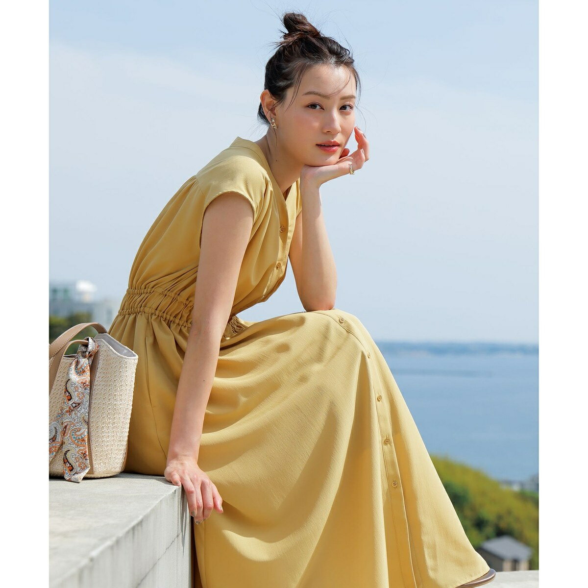 【洗える】フロントボタンギャザー ワンピース／エニィスィス（any SiS）のサムネイル