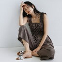 【一部店舗限定】ショルダーシャーリングサロペット/ギャレスト(GALLEST)
