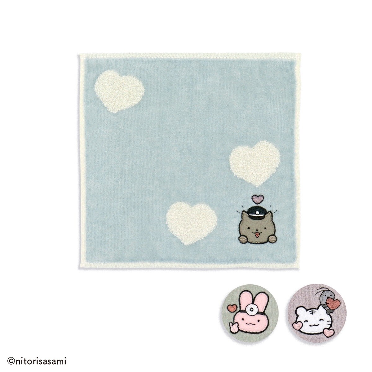 ホワイトタイガーとブラックタイガー きゅんです タオルハンカチ／タオル美術館（Towelmuseum）