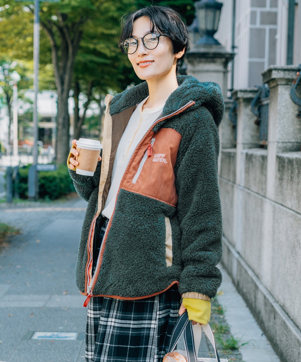 【軽くて暖かい！】シャギーボア フード ジャケット／クリフメイヤー（KRIFF MAYER）