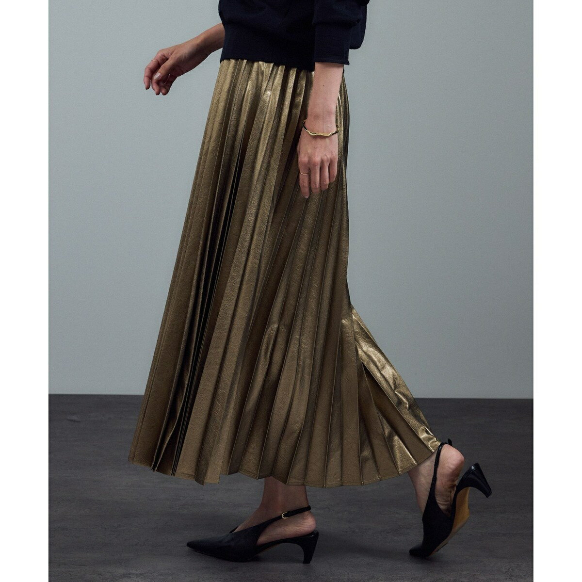 ウォッシャブルメタリックプリーツスカート 2／サロン アダム エ ロペ（SALON adam et rope' ）