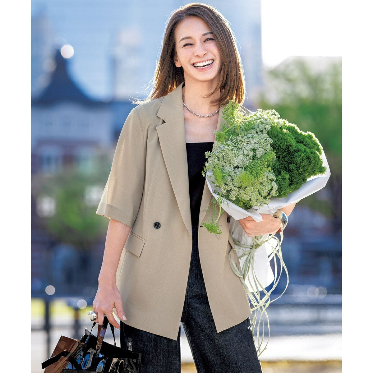 【軽量/洗える】TENNEN TOUCH ハーフスリーブジャケット／アンフィーロ（UNFILO）のサムネイル