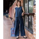 【UVカット/遮熱】UNFILO DENIM LIGHT タックワイドパンツ/アンフィーロ(UNFILO)